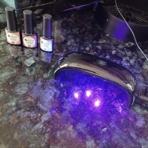 Mini UV nail light and three UR Sugar nail colors.